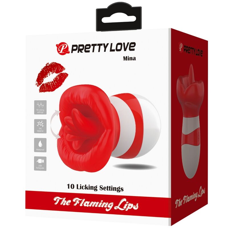 Stimolatore Lingua Realistico Pretty Love Mina — Rosso