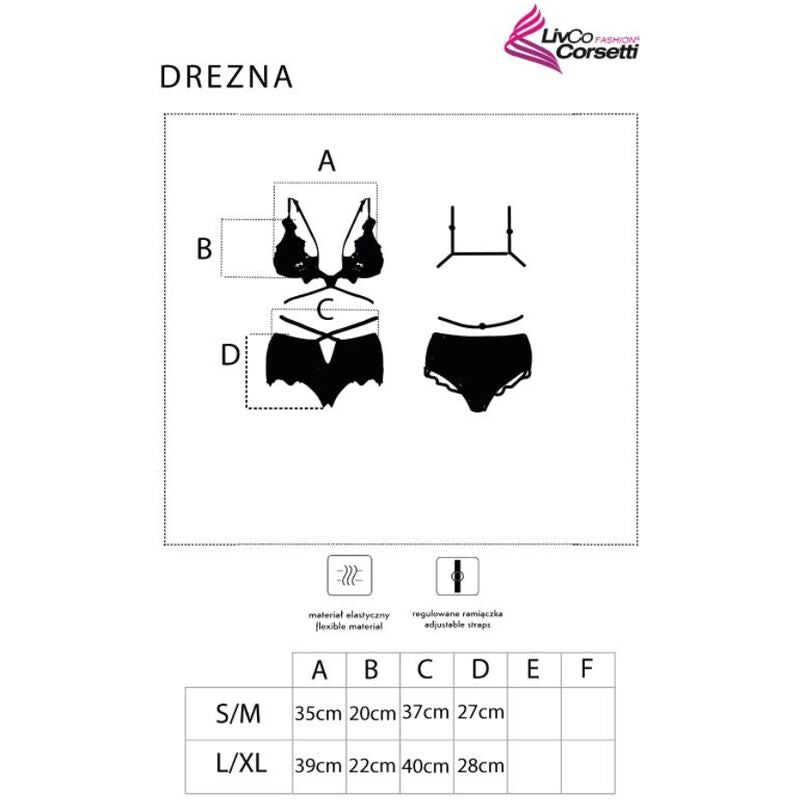 Lingerie Sexy in Pizzo Livco Corsetti Drezna LC 90733 — Nero