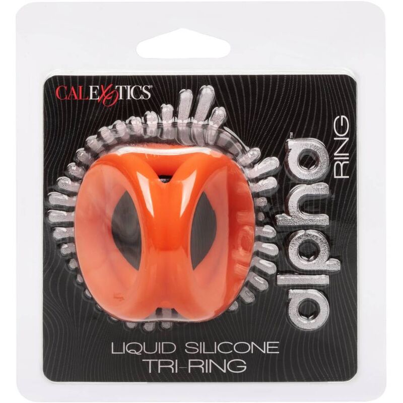 Anello Fallico Triplo Calexotics Alpha Tri-Ring — Silicone, Arancione