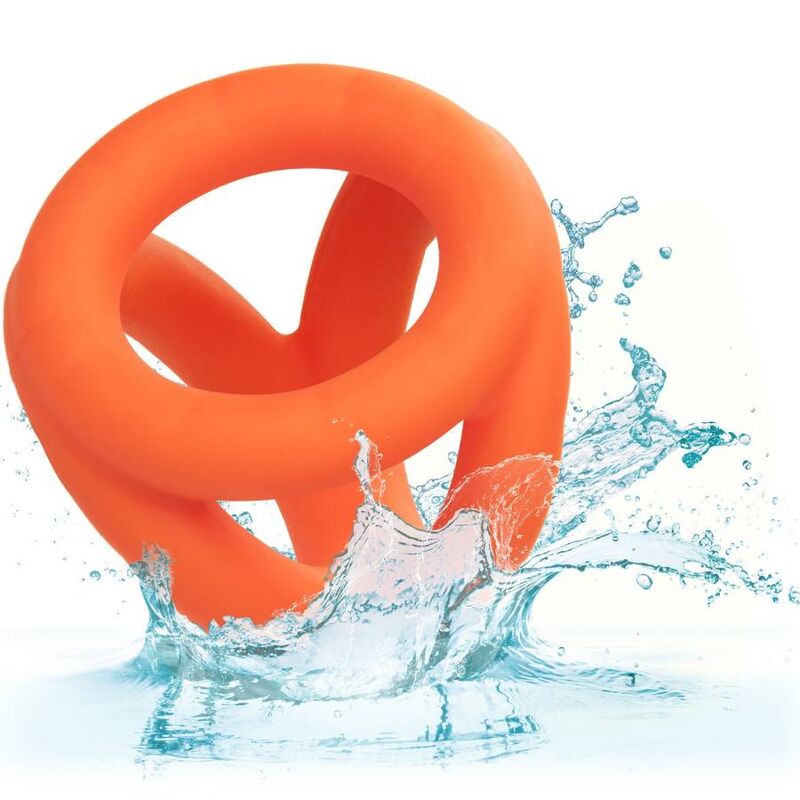Anello Fallico Triplo Calexotics Alpha Tri-Ring — Silicone, Arancione