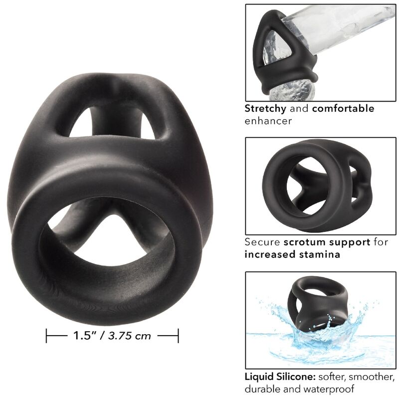 Anello Fallico con Gabbia Calexotics Alpha Dual Cage — Nero