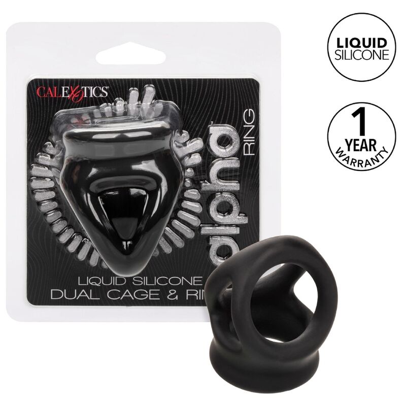 Anello Fallico con Gabbia Calexotics Alpha Dual Cage — Nero