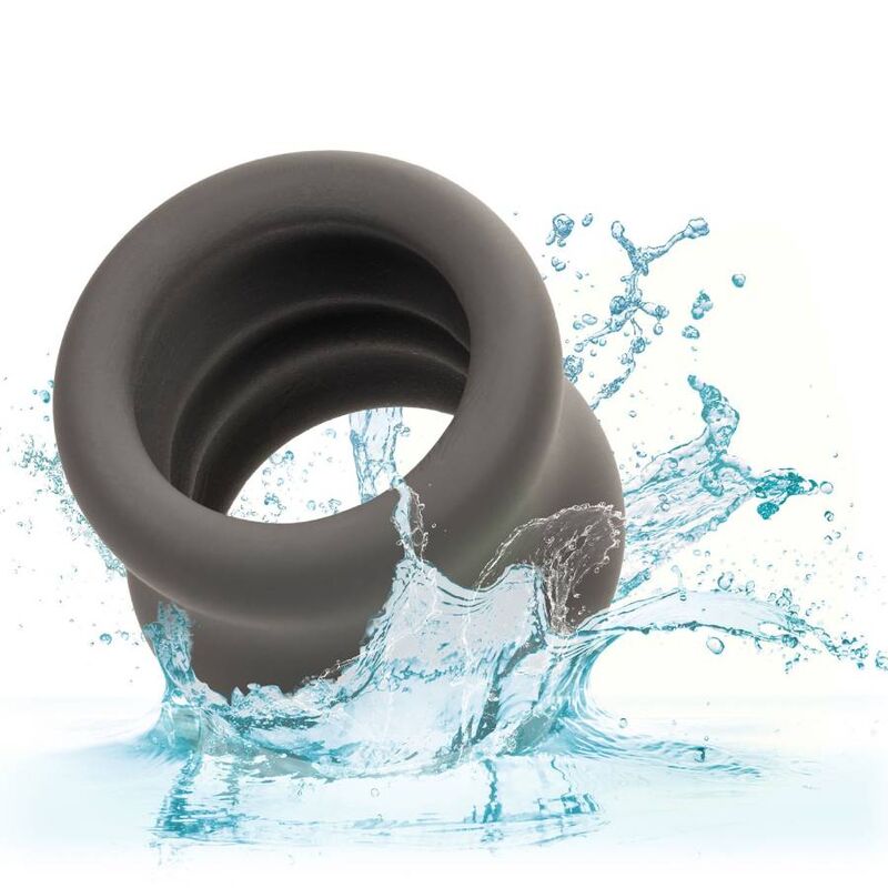 Anello Fallico per Scroto Calexotics Alpha — Silicone, Nero