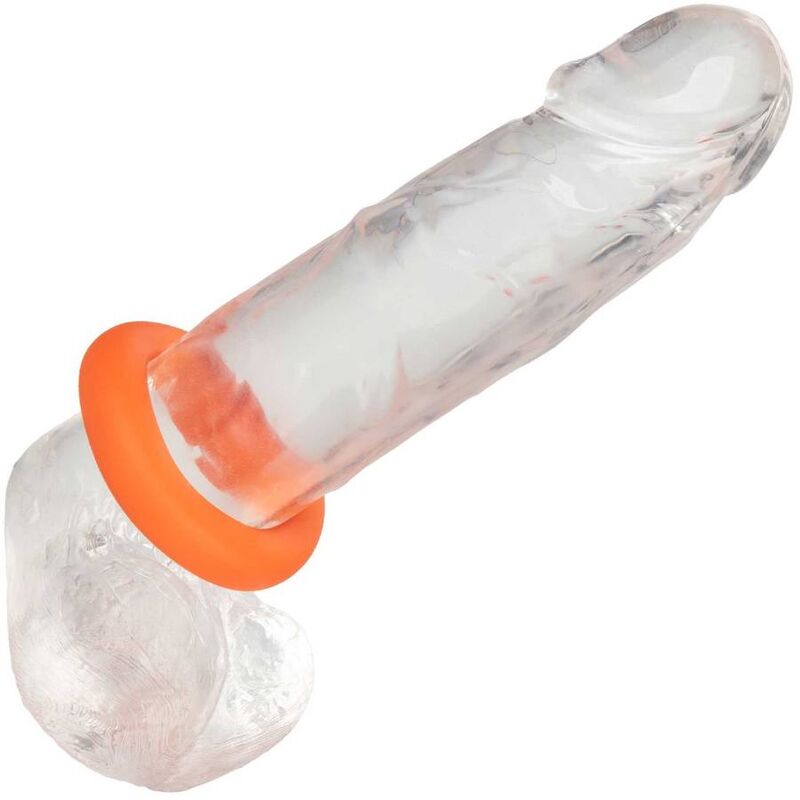 Anello Fallico Vibrante Calexotics Alpha Prolong — Silicone, Arancio