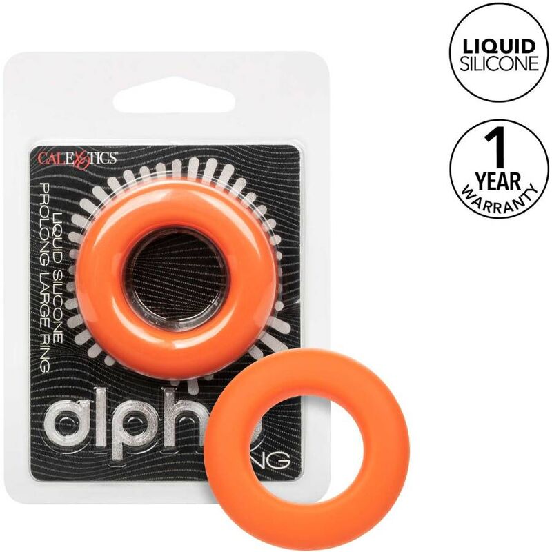 Anello Fallico Vibrante Calexotics Alpha Prolong — Silicone, Arancio