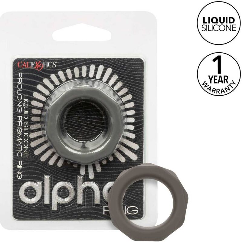 Anello Fallico Vibrante Calexotics Alpha Prolong — Silicone Grigio