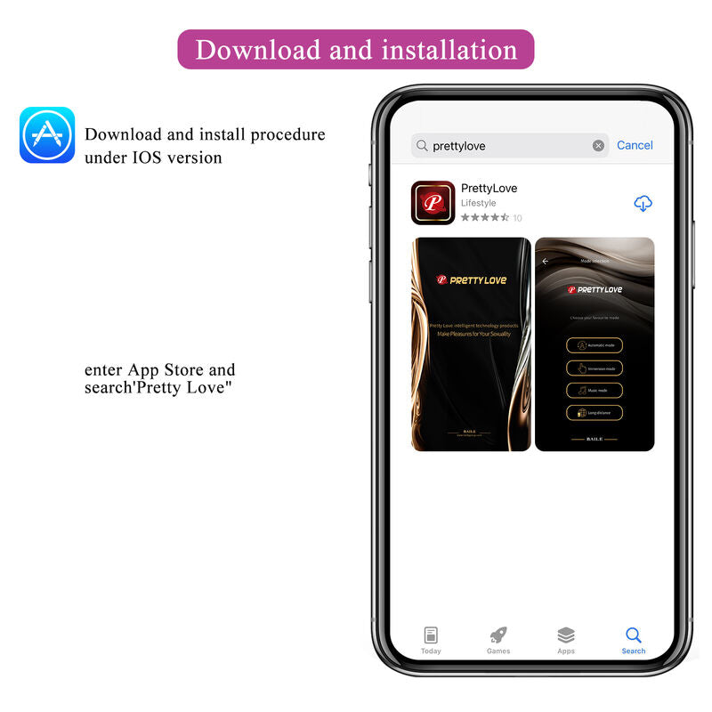 Vibratore Elettrostimolazione con App Pretty Love Hector — Viola