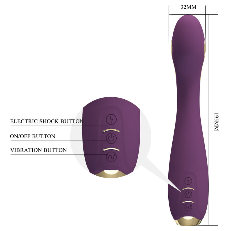 Vibratore Elettrostimolazione con App Pretty Love Hector — Viola