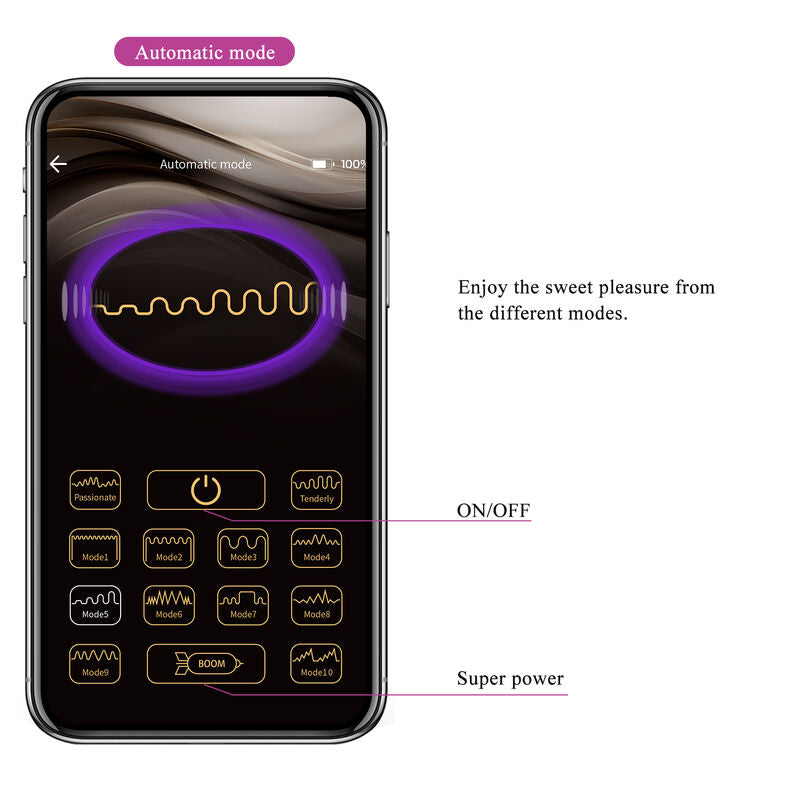 Vibratore Elettrostimolazione con App Pretty Love Hector — Viola