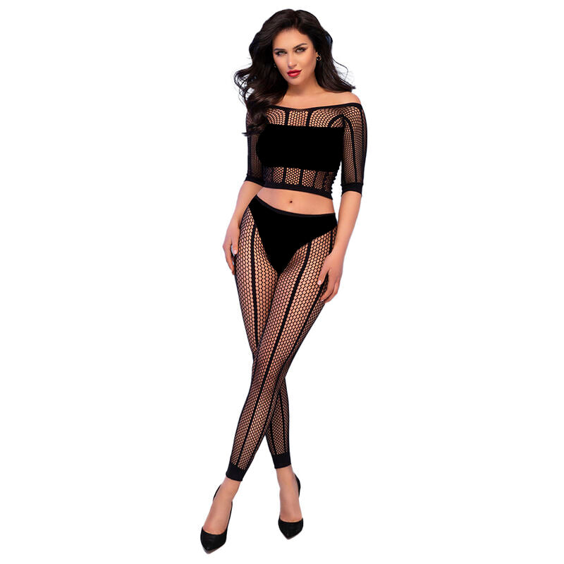 Set Top e Leggings Senza Cuciture Chilirose CR 4647 — Nero