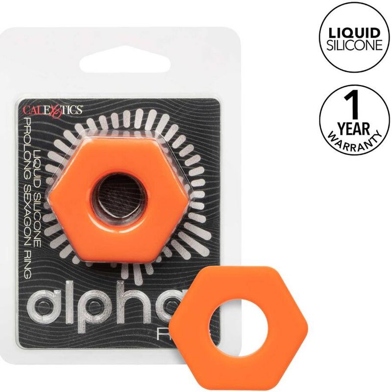 Anello Fallico Ritardante Calexotics Alpha Prolong Sexagon — Arancione