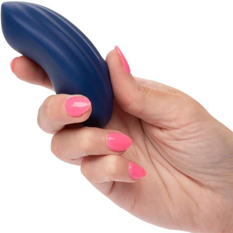 Vibratore Wand Calexotics Cashmere Velvet Curve — Silicone, Blu