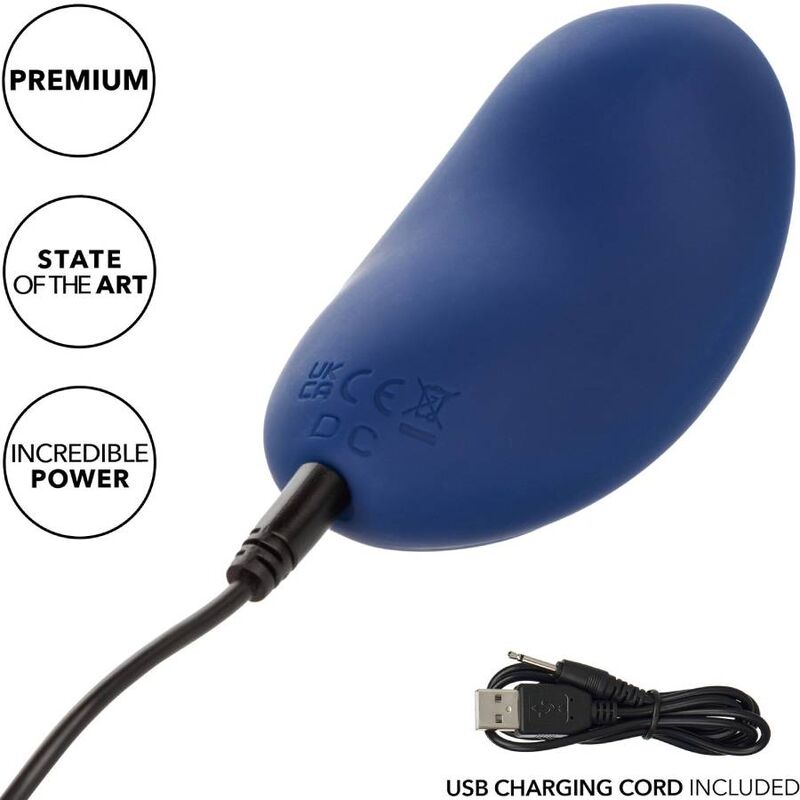 Vibratore Wand Calexotics Cashmere Velvet Curve — Silicone, Blu