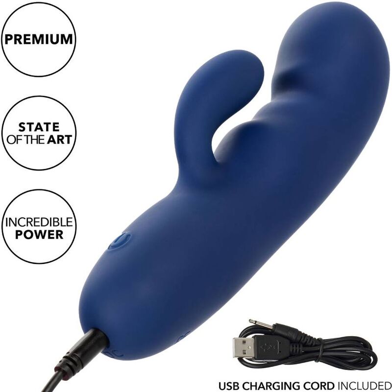 Vibratore Punto G Calexotics Cashmere Silk Duo — Silicone, blu