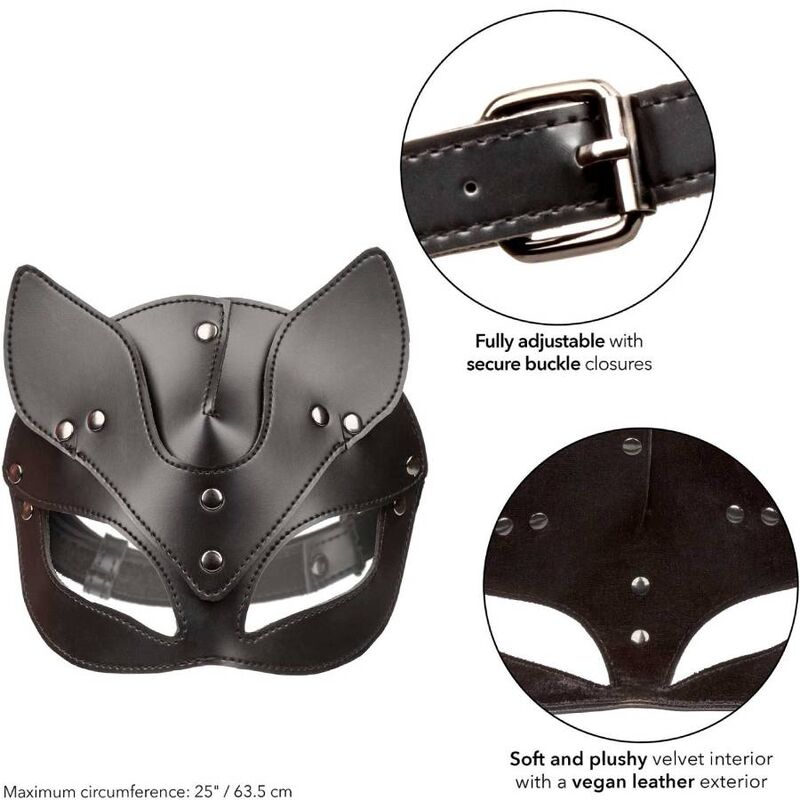 Maschera BDSM da Gatto Calexotics Euphoria — Velluto e Vegan