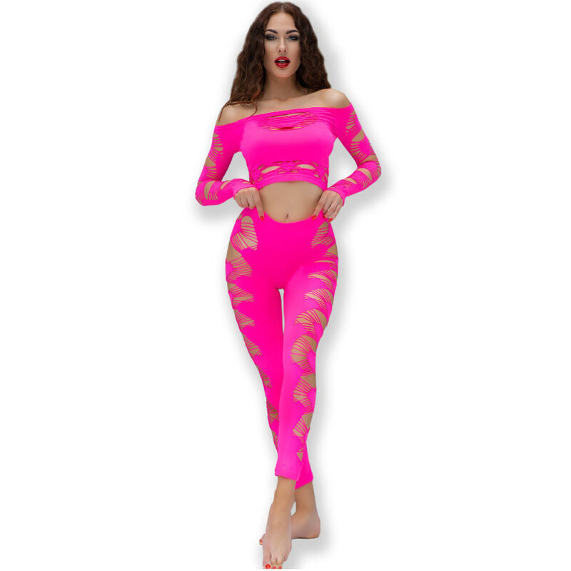 Set Top e Leggings Senza Cuciture Chilirose CR 4632 — Fucsia