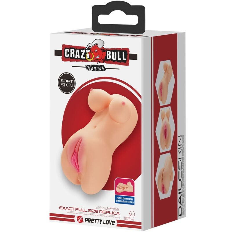 Masturbatore Maschile a Doppia Entrata Crazy Bull Hannah