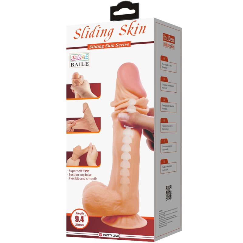 Dildo Realistico con Ventosa Pretty Love Sliding Skin — 24 cm
