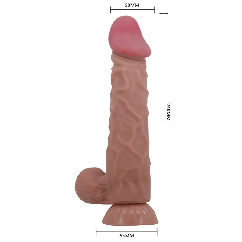 Dildo Realistico Sliding Skin Pretty Love — Ventosa, 24 cm