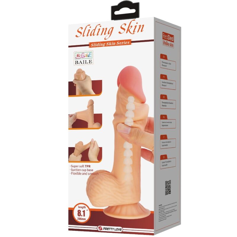Dildo Realistico con Ventosa Pretty Love Sliding Skin — 20,6 cm