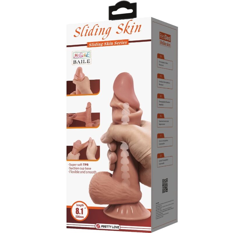 Dildo Realistico con Ventosa Pretty Love Sliding Skin — 19,4 cm