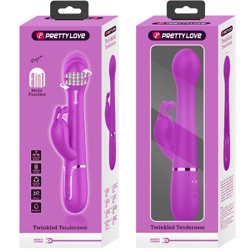 Vibratore Rabbit Pretty Love Dejon — 3 in 1, Viola