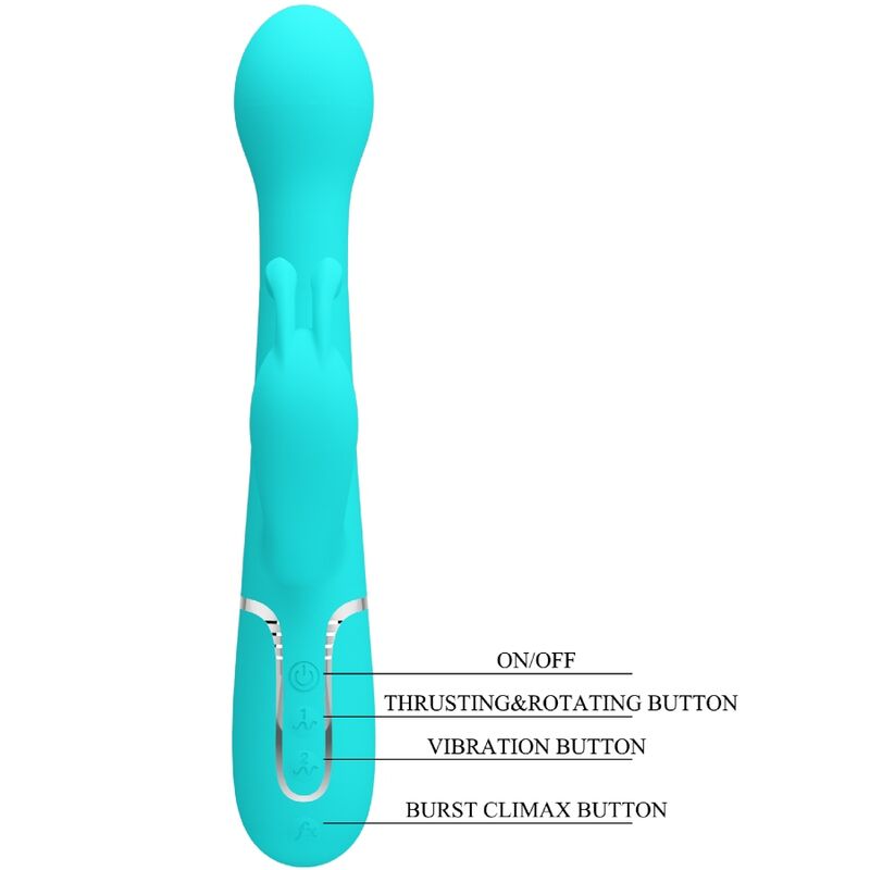 Vibratore Rabbit Pretty Love Dejon — 3 in 1, Verde Acqua