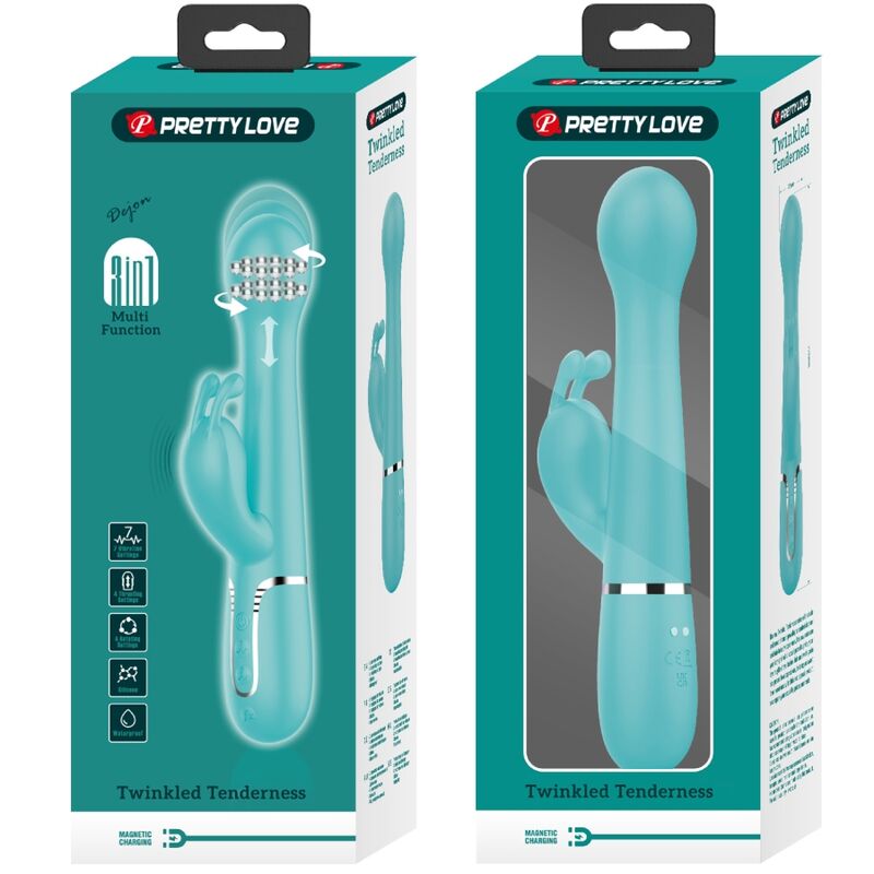 Vibratore Rabbit Pretty Love Dejon — 3 in 1, Verde Acqua