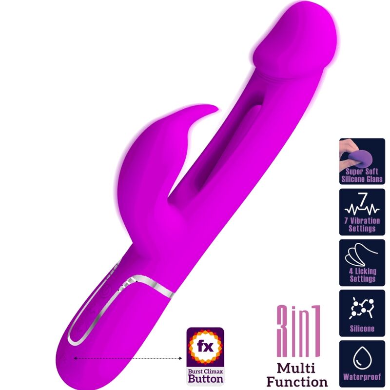 Vibratore Rabbit Pretty Love Dejon — 3 in 1, Fucsia