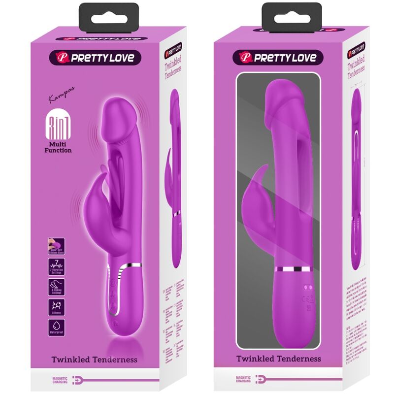 Vibratore Rabbit Pretty Love Dejon — 3 in 1, Fucsia