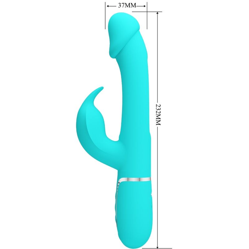 Vibratore Rabbit Pretty Love Dejon — 3 in 1, Verde Acqua