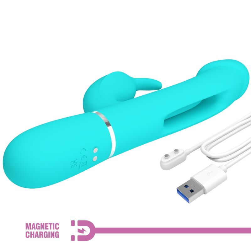 Vibratore Rabbit Pretty Love Dejon — 3 in 1, Verde Acqua