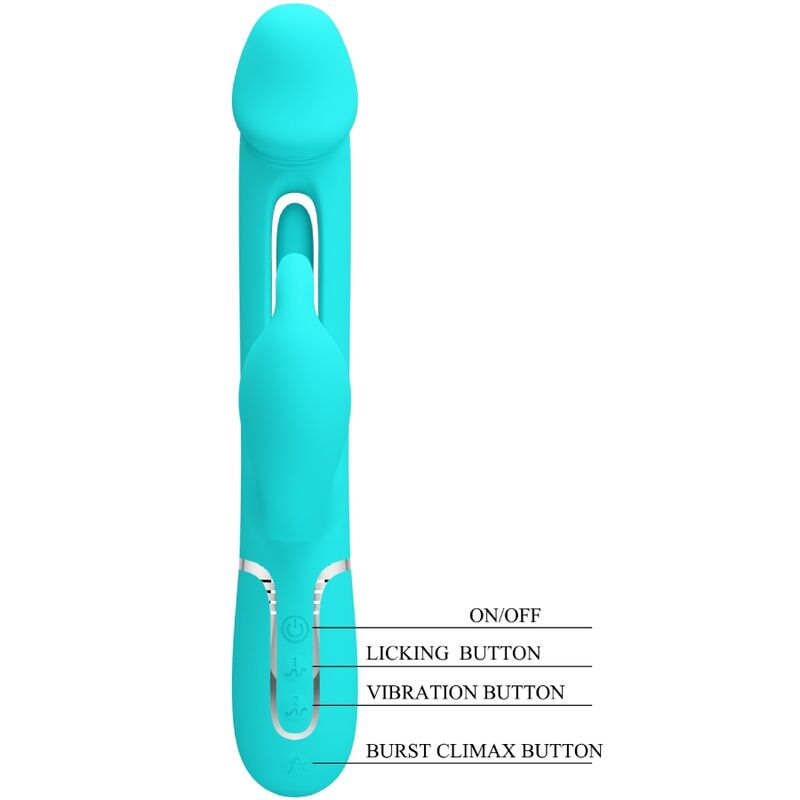 Vibratore Rabbit Pretty Love Dejon — 3 in 1, Verde Acqua