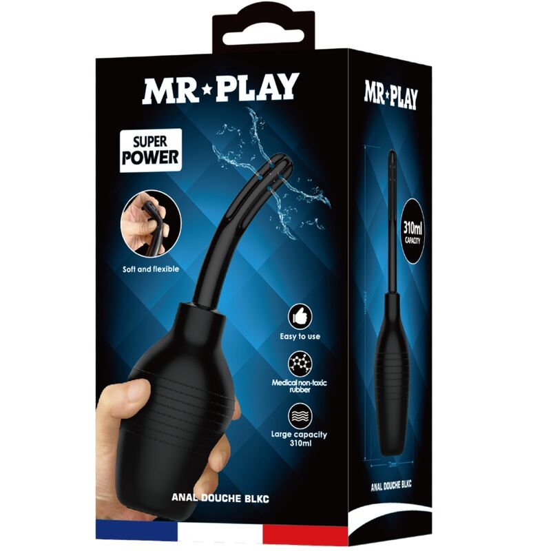 Doccia Anale in Silicone Mr Play Blkc Super Power — Nero