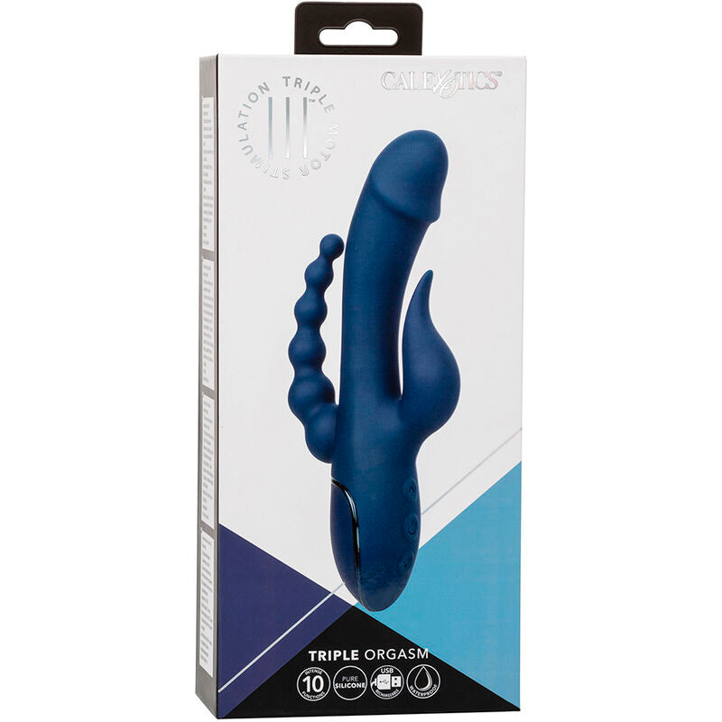 Vibratore Rabbit Triple Orgasm Calexotics III — Blu