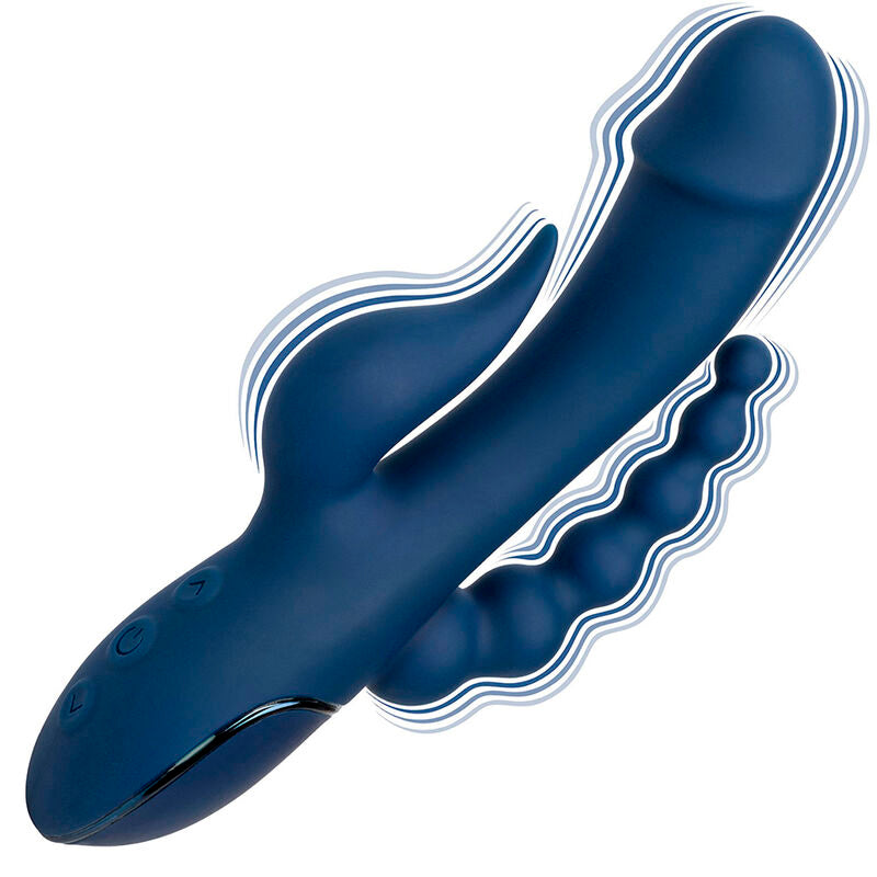 Vibratore Rabbit Triple Orgasm Calexotics III — Blu
