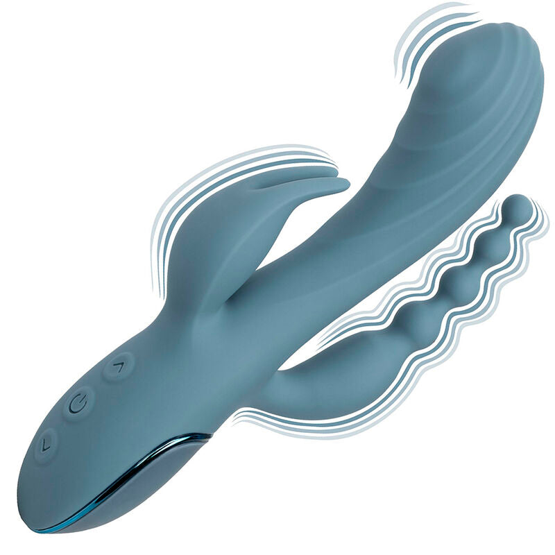 Vibratore Rabbit Triplo Calexotics Triple Ecstasy — Grigio