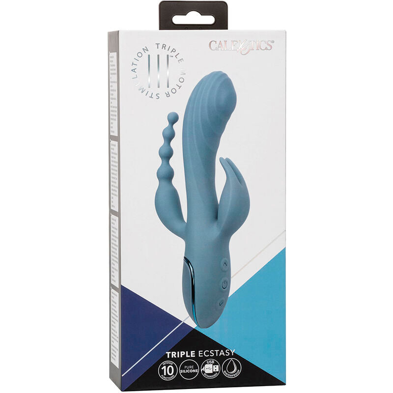 Vibratore Rabbit Triplo Calexotics Triple Ecstasy — Grigio