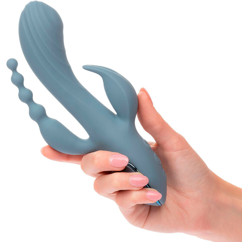 Vibratore Rabbit Triplo Calexotics Triple Ecstasy — Grigio