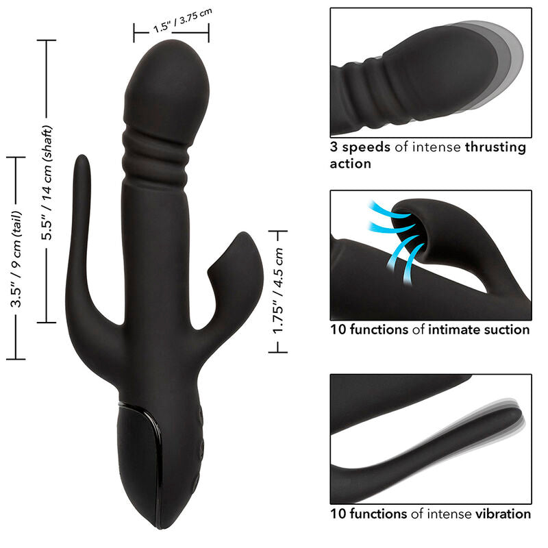 Vibratore Rabbit Triple Calexotics Triple Euphoria — Succhia Clitoride