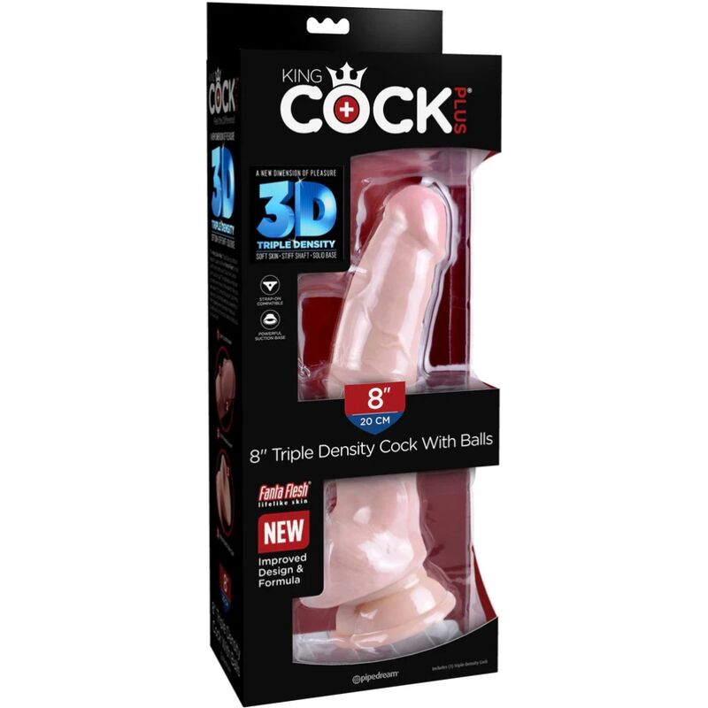 Dildo Realistico Triplice Densità King Cock Plus — 18,4 cm