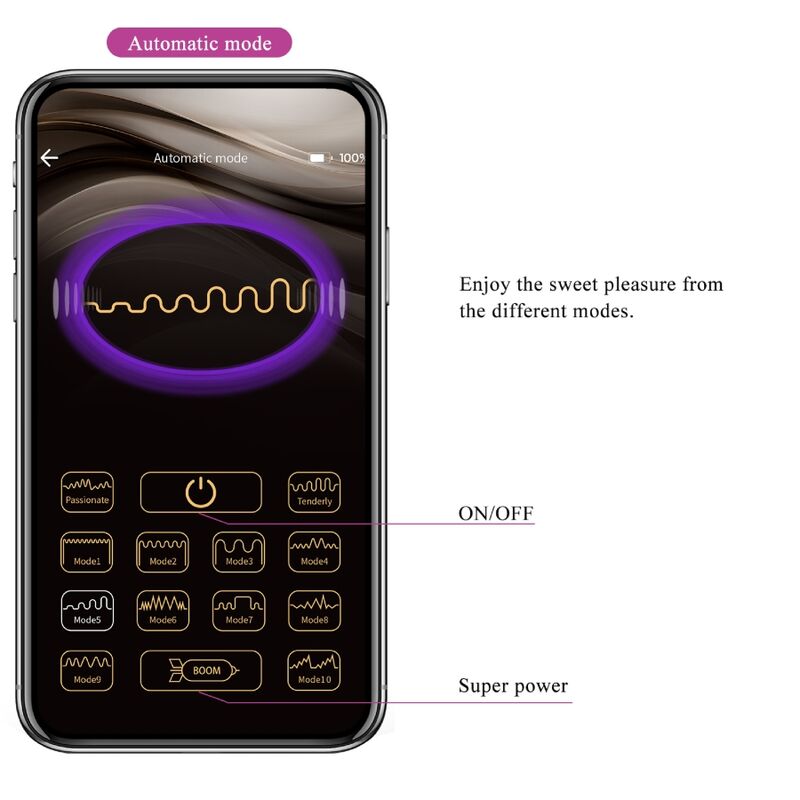 Uovo Vibrante APP Pretty Love Nymph — 12 Modalità, Lila