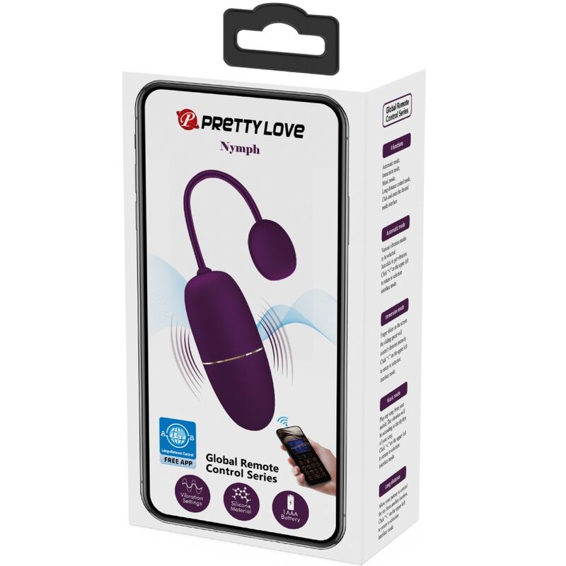 Uovo Vibrante APP Pretty Love Nymph — 12 Modalità, Lila