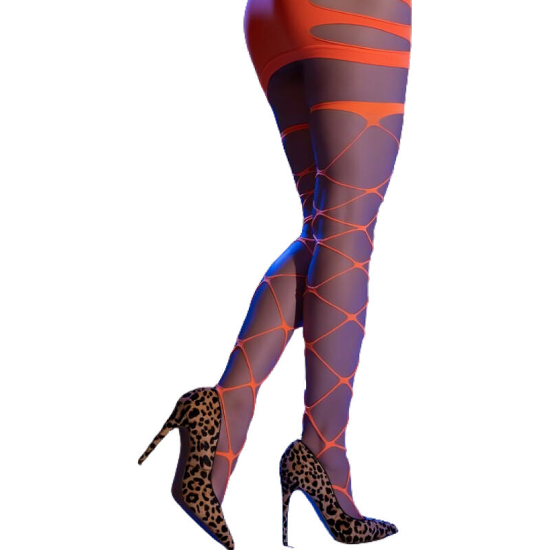 Collant Cabaret con Occhielli Chilirose CR 4706 — Arancione S/M