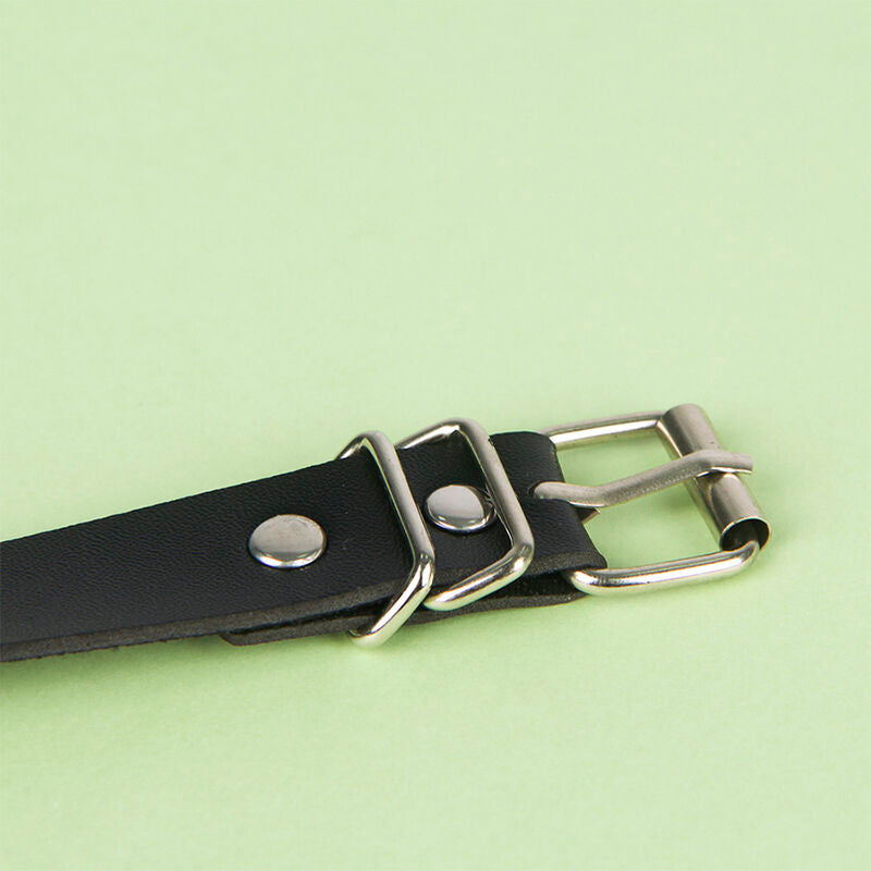 Cintura con Catena in Pelle Subblime — Nera, Taglia Unica