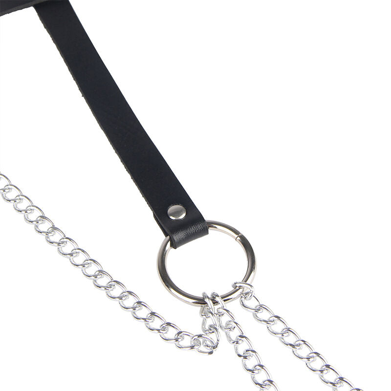 Cintura con Anello in Pelle Subblime Fetish — Nera, Taglia Unica