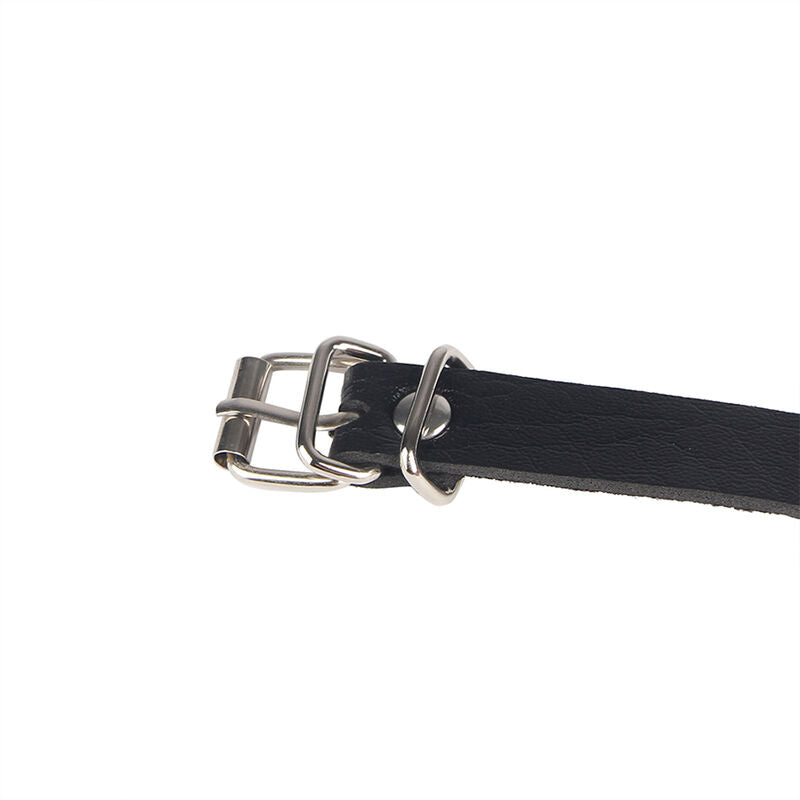 Cintura con Anello in Pelle Subblime Fetish — Nera, Taglia Unica