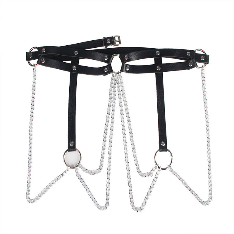 Cintura con Anello in Pelle Subblime Fetish — Nera, Taglia Unica