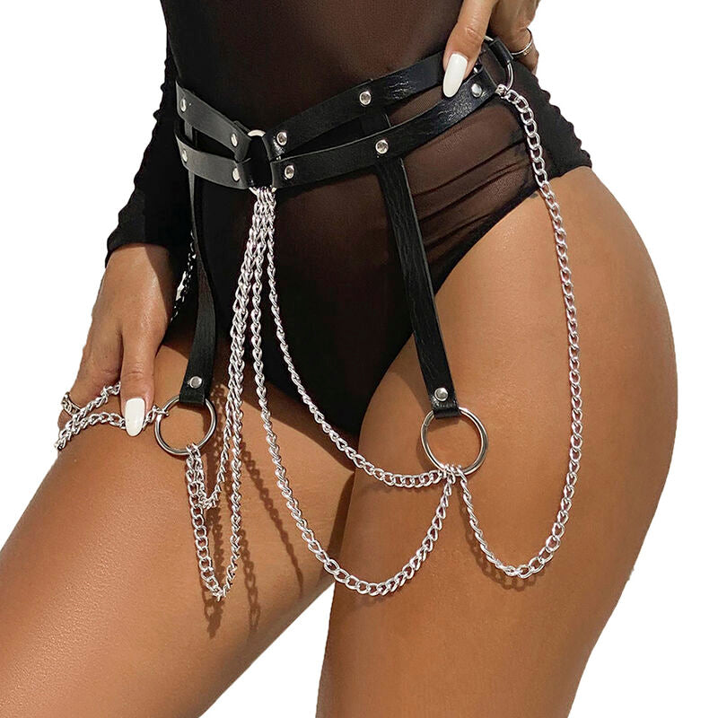 Cintura con Anello in Pelle Subblime Fetish — Nera, Taglia Unica
