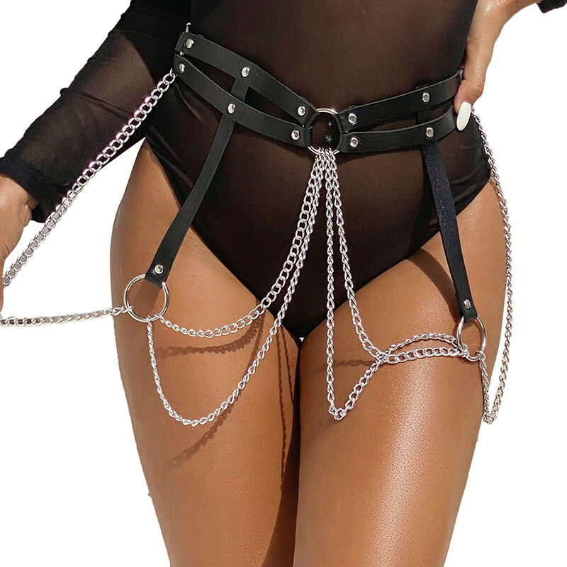 Cintura con Anello in Pelle Subblime Fetish — Nera, Taglia Unica